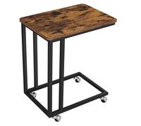 VASAGLE Table d'appoint à roulettes - 50 x 35 x 60 cm - cadre en acier - Table basse anguleuse - LNT50X