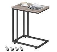 VASAGLE Table d'Appoint, Bout de Canapé, Table de Chevet en C | Plateau de Télévision, pour Salon, Chambre, Style Industriel, Grège Chiné et Noir Mat, Collection BARNET LNT050B02