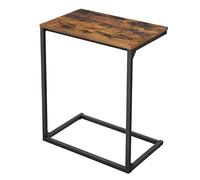 VASAGLE Table d'appoint, Bout de Canapé, Table de Chevet | Table de Lit, Style Industriel, Structure Simple, Stable, Marron Rustique et Noir, Collection BARNET LNT52BX