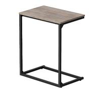 VASAGLE Table d'appoint en forme de C, petite table basse pour canapé ou canapé, table d'appoint industrielle dans le salon, la chambre à coucher, 35 x 55 x 66 cm, grège et noir classique ULNT052B02