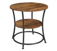 VASAGLE Table d'Appoint Ronde, 2 Niveaux, Cadre en Acier
