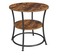 VASAGLE Table d'appoint ronde 55 x 55 cm (Ø x H) - Bout de canapé - Style industriel - Structure en métal - marron - LET56BX