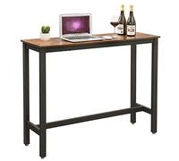 VASAGLE Bureau 120 x 40 x 100 cm, Table Mange-Debout, Table de Bar, Structure en métal Stable, Design Industriel, Marron Vintage-Noir LBT12X, Panneau de Particules de Bois, Acier, 40 x 120 x 100 cm
