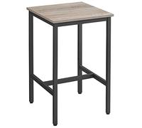 VASAGLE Table de Bar Carrée, Cadre en Acier, 60 x 60 x 92 cm | Table de Bar, Montage Facile, pour Cuisine, Salon, Style Moderne, Couleur Grège chiné et Noir, Collection BARNET LBT025B02