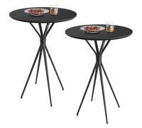 VASAGLE Table de Bar, Ronde, Haute, 60 x 60 x 105 cm | Structure Métallique, Style Moderne, Montage Facile, Blanc Nuage et Blanc Mat, Collection ISLAND LBT024W01