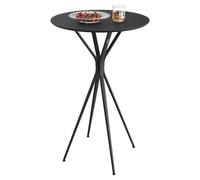 VASAGLE Table de Bar, Table Basse, Ronde, Haute, Structure Métallique, 60 x 60 x 105 cm, pour Cuisine, Bar Intérieur, Salon, Style Moderne, Montage Facile, Noir d'encre et Noir Mat LBT024B01