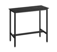 VASAGLE Table de Bar, Table Haute Fine, Cadre en Métal, 100 x 40 x 90 cm | Table de Salle à Manger, Montage Facile, Style Industriel, Noir Boisé et Noir Mat, Collection BARNET LBT010B56