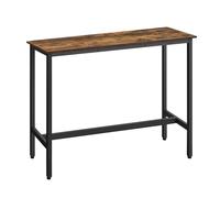 VASAGLE Table de Bar, Table Haute Fine, Table de Cuisine, Table de Salle à Manger, avec Cadre en Métal, 40 x 120 x 90 cm, Montage Facile, Style Industriel, Marron Rustique et Noir d'encre LBT120B01