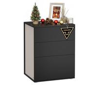 VASAGLE Table de Chevet, Assemblage sans Outils, Table d’Appoint, Tiroirs, Moderne, Chambre, Salon, 35 x 45 x 58,7 cm, Noir d'encre et Beige Cappuccino LET778B01