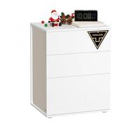 VASAGLE Table de Chevet, Assemblage sans Outils, Table d’Appoint, Tiroirs, Moderne, Chambre, Salon, 35 x 45 x 58,7 cm, Blanc Mat et Beige Cappuccino LET778W01