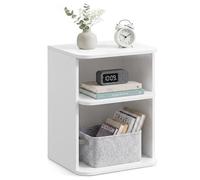 VASAGLE Table de Chevet, Snapsemble Montage Super Rapide, Table d’Appoint à 3 Niveaux avec Rangement, Petite Table Basse, pour Chambre, Salon, Petits Espaces, 30 x 35 x 45 cm, Blanc Nuage LET123WE01