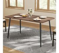 VASAGLE Table de Cuisine, pour 4 à 6 Personnes, Table à Manger, Style Ferme Moderne, Plateau Résistant à la Chaleur, Montage Rapide, 75 x 140 x 75 cm, Noyer Naturel et Noir d'encre KDT100KE02V1