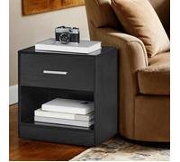 VASAGLE Table de Nuit, Lot de 2, Table d’Appoint, avec Tiroir, Poignée, Compartiment Ouvert, Table Basse, pour Chambre, Salon, Noir