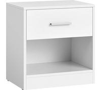VASAGLE Table de nuit, table d'appoint, avec tiroir, poignée, compartiment ouvert, table basse, pour chambre à coucher, salon, blanc classique