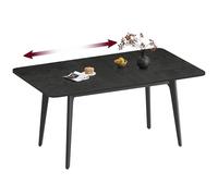 VASAGLE Table de Salle à Manger, Plateau Extensible, Capacité de Charge de 120 kg, pour Salle à Manger, Bureau ou Espace de Travail, Design Épuré, Noir Boisé KDT090BA02V1
