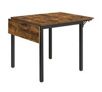 VASAGLE Table de Salle à Manger Pliable, Extensible, pour 2 à 4 Personnes, avec Abattants, Marron Rustique et Noir d'encre