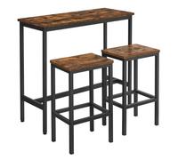 VASAGLE Table Haute AVEC 2 Tabourets, Table de Bar avec 2 chaises de Bar, Style Industriel, Cadre en Acier LBT218B01