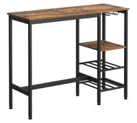 VASAGLE Table Haute de Bar 110 x 40 x 90 cm avec Supports pour Verres et Bouteilles Style Industriel LBT013B01