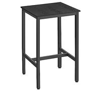 VASAGLE LBT025B56 Table de Bar carrée Haute avec Cadre en Acier Robuste 60 x 60 x 92 cm Montage Facile pour Cuisine Salon Style Industriel Noir ébène et Noir