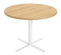 VASAGLE Table Ronde, Table de Cuisine, pour 4 Personnes, Style Campagnard, Surface Résistante à l'eau, 80 cm de Diamètre, 74,8 cm de Hauteur, pour Salon, Doré Chêne KDT082Y02