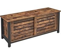 VASAGLE Table TV pour téléviseurs jusqu'à 48 pouces, armoire TV industrielle, lowboard avec portes coulissantes et 2 étagères, salon, hall, 110 x 40 x 45