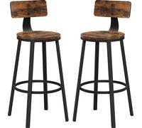 VASAGLE Tabouret de bar, lot de 2, chaises de bar, chaises de cuisine, avec dossier-026B01V1