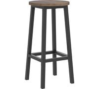 VASAGLE Tabouret de bar, set de 2 chaises de bar, chaises de cuisine avec structure stable en acier, hauteur 65 cm, rond, facile à monter, style industriel