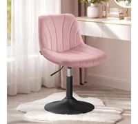 VASAGLE Tabouret de Coiffeuse, Chaise avec Dossier, Pivotant à 360°