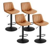 VASAGLE Tabourets de Bar, avec Dossier, Hauteur Réglable, Lot de 4