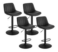 VASAGLE Tabourets de Bar, avec Dossier, Hauteur Réglable, Lot de 4