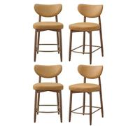 VASAGLE Tabourets de Bar, Bois Massif, avec Dossier, Lot de 4