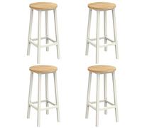 VASAGLE Tabourets de Bar, Ensemble de 2, 32 x 32 x 64 cm | Chaises Hautes pour Cuisine et Îlot Central, avec Repose-pieds, Cadre en Acier, Chêne Doré et Blanc Mat, Collection BARNET
