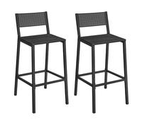 VASAGLE Tabourets de Bar, Lot de 2 Chaises de Bar, Sièges Cuisine, Salle à Manger, Bureau, Style Industriel, Gris Anthracite et Noir LBC070B22
