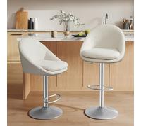 VASAGLE Tabourets de Bar, Lot de 2, Réglable en Hauteur, Pivotant à 360°