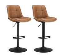 VASAGLE Tabourets de Bar, Lot de 2, Siège Pivotant à Hauteur Réglable