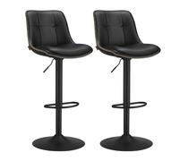 VASAGLE Tabourets de Bar, Lot de 2, Siège Pivotant à Hauteur Réglable