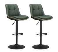 VASAGLE Tabourets de Bar, Lot de 2, Siège Pivotant à Hauteur Réglable
