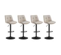 VASAGLE Tabourets de Bar, Lot de 4, Chaise de Cuisine, Siège Pivotant à Hauteur Réglable, avec Dossier, Acier, Blanc crème