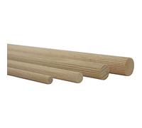 Vasalat Lot de 10 bâtons en bois rainurés pour travaux manuels, 100 cm x 14 mm, en hêtre naturel