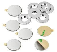 vasalat Lot de 12 aimants en néodyme avec disques métalliques avec alésage fraisé, Ø 15 mm