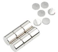 vasalat Lot de 12 aimants ronds en néodyme nickelé avec disque en métal autocollant Ø 8 mm