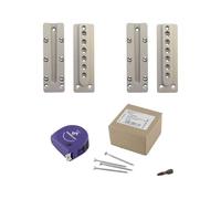 vasalat Lot de 2 connecteurs HVP pour charges lourdes - 40 x 130 x 12 mm - 2 connecteurs en bois invisibles - Idéal comme connecteur de poutre - Avec 50 vis Spax T-Star plus et 1 embout TX20