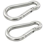 vasalat Lot de 2 mousquetons 8 x 80 cm - Grand mousqueton de pompier - Charge maximale : 176 kg - En acier inoxydable A4