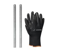 vasalat Lot de 2 tiges filetées M20, 1000 mm, galvanisées e résistance 8.8, tige filetée avec filetage extérieur DIN 976, barre en métal de qualité supérieure avec filetage