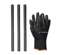 vasalat Lot de 3 tiges filetées M10 1000 mm en acier inoxydable A2-70 - Tige filetée avec filetage extérieur DIN 976-1 - Barre en métal de qualité supérieure avec filetage