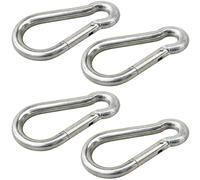 vasalat Lot de 4 mousquetons 4 x 40 - Petit mousqueton DIN5299C - Pour pompiers - Charge maximale : 50 kg - Acier galvanisé