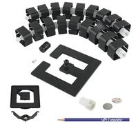 vasalat Orbit Kit de Gestion de câbles de Bureau Complet avec Passe-câbles 90 x 90 mm + goulotte magnétique + Clips de Montage + aimants Noir Longueur 580-750 mm