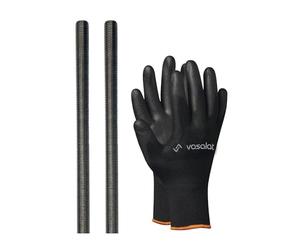 vasalat Tige filetée M16 1000 mm en acier inoxydable A2-70 - Tige filetée avec filetage extérieur DIN 976-1 - Tige métallique de qualité supérieure avec filetage - Lot de 2
