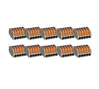Vasalat Wago 222 Lot de bornes de Connexion 5 Fils jusqu'à 4 mm² Gris/Orange