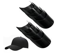 VASANA Lot de 10 capuchons de baseball en plastique noir de 18,8 x 7,6 cm - Insert de visière de tennis - Accessoires pour loisirs créatifs, couture, fabrication de chapeaux, Noir , M